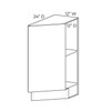 12" Base Transitional Cabinet {R} - (1) FH Door | Kunal Kitchens