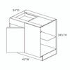 Base Corner Cabinet Blind Right - Pull 45"-48" {Actual Width 45"} - (1) Door / (1) Drawer | Kunal Kitchens