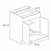 24" Base Cabinet w/(1) Roll-out Tray Installed {Butt Doors} - (2) Doors / (1) Drawer | Kunal Kitchens