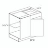 Base Corner Cabinet Blind Left - Pull 48"-51" {Actual Width 48"} - (1) Door / (1) Drawer | Kunal Kitchens