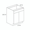 27" Sink Base Cabinet {Butt Doors} - (2) Doors / (1) False Front | Kunal Kitchens