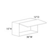 Wall Cabinet w/ Lift Up Narrow Aluminum Frame Door - Frosted Glass {36" x 15" H} - (1) Door | Kunal Kitchens