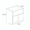 33" Farm Sink Base Cabinet {Panel trimmable up to 12" - Butt Doors} - (2) Doors | Kunal Kitchens