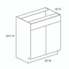 Vanity Sink Base {30" x 18" D - Butt Doors} - (2) Doors / (1) False Front | Kunal Kitchens