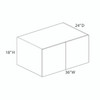 Refrigerator Wall Cabinet {36" x 18" H x 24" D - Butt Doors} - (2) Doors | Kunal Kitchens