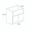 Eden 30" Farm Sink Base Cabinet {Panel trimmable up to 12" - Butt Doors} - (2) Doors | Kunal Kitchens