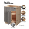 Eden Base Corner Cabinet Blind Right - Pull 39"-42" {Actual Width 33"} - (1) Door / (1) Drawer | Kunal Kitchens