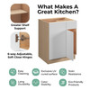Ithaca Base Corner Cabinet Blind Right - Pull 39"-42" {Actual Width 33"} - (1) Door / (1) Drawer | Kunal Kitchens