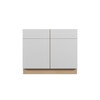 Madison 42" Base Cabinet w/(2) Roll-out Trays Installed - (2) Doors / (2) Drawers | Kunal Kitchens