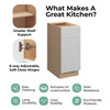 MADISON B21 (RT2) Base Cabinet + Roll-Out Tray | Kunal Kitchens