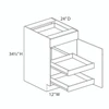 Madison B12 (RT2) Base Cabinet + Roll-Out Tray | Kunal Kitchens