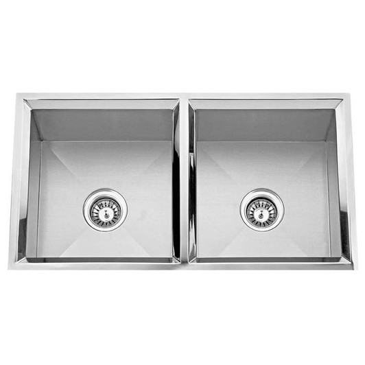 S751 - 32 x 18 x 10 x 16Guage Double Bowl Hand Made W-32-L-18-D-10 | Kunal Kitchens 