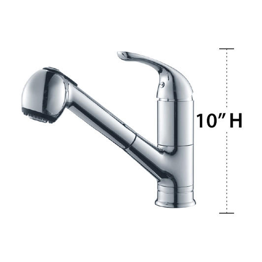 KF150-CH Pembroke Single Handle With Two Function Pull Out Sprayer Kitchen Faucet in Chrome | Kunal Kitchens