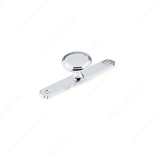 BP228640140 Transitional Metal Wardrobe Knob and Backplate | Kunal Kitchens