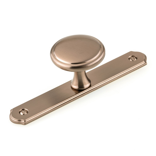 BP228640CHBRZ Transitional Metal Wardrobe Knob and Backplate | Kunal Kitchens