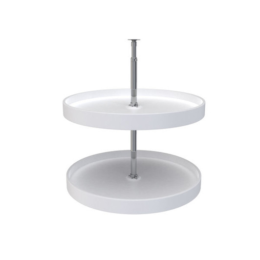 6012241152 - 24"  3/4 Full Circle White 2 Tray Set Ind Pk For Lazy Susan-Plastic-White | Kunal Kitchens