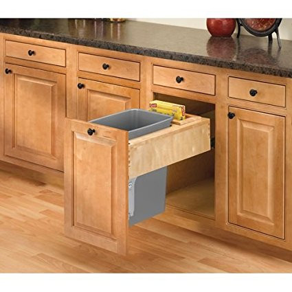 4WCTM-RM-1835DM-1 Sgl 35 Qt Rev-A-Motion Top Mount For Waste Container-Wood-Light Brown | Kunal Kitchens