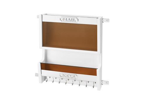 4MR-18W-1 Mail/Key Org For 18" Wall Cabinet - White For Wall Org-Wood-White | Kunal Kitchens