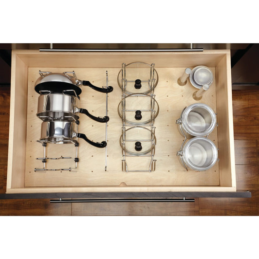 5DCH-2-1-CR Drawer Canister Holder Chrome W/ 2 Canisters For Drawer Org-Steel-Chrome | Kunal Kitchens