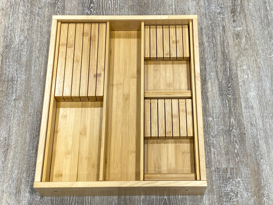 DOKIT-Venice Venice Drawer Organizer Kit - 20" W X 19-5/8" D X 2-7/16" H - Bamboo | Kunal Kitchens