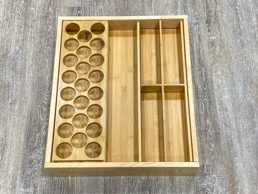 DOKIT-Catania Catania Drawer Organizer Kit - 20" W X 19-5/8" D X 2-7/16" H - Bamboo | Kunal Kitchens