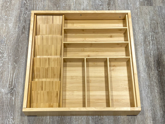 DOKIT-Sardinia Sardinia Drawer Organizer Kit - 25-1/8" W X 19-5/8" D X 2-7/16" H - Bamboo | Kunal Kitchens