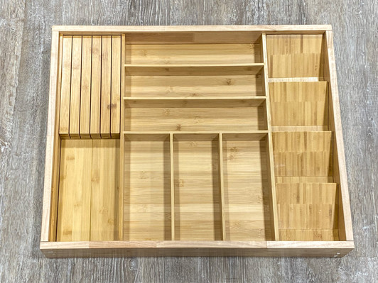 DOKIT-Novara Novara Drawer Organizer Kit - 25-1/8" W X 19-5/8" D X 2-7/16" H - Bamboo | Kunal Kitchens