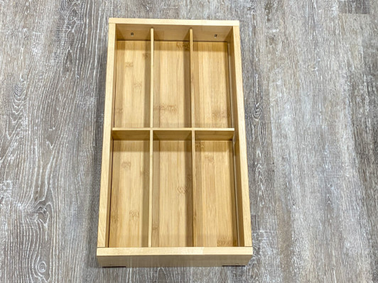 UTO15 Wood Utensil Organizer - 10" W X 19-5/8" D X 2-5/16" H - Bamboo | Kunal Kitchens