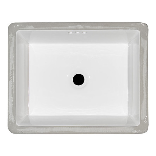 SIN-POR-VURWH-2015FL - UNDERMOUNT FLAT BOTTOM RECTANGULAR PORCELAIN LAVATORY BOWL | Kunal Kitchens
