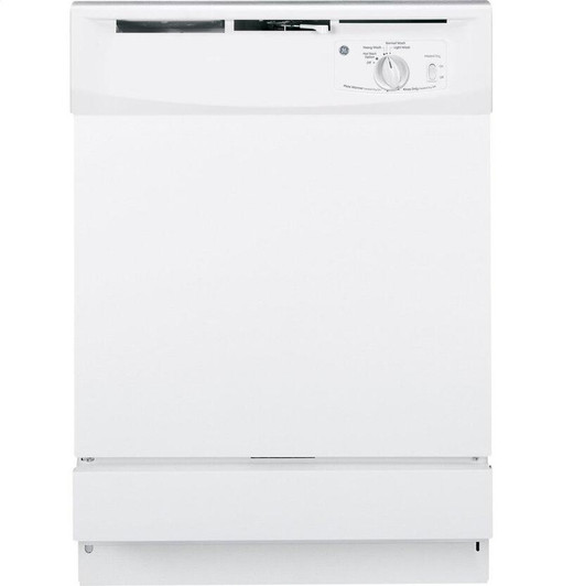 GSD2100VWW - Good 1C GE - 24" DISHWASHER - BUILT IN - WITH CONTROL PANEL - W/ DIAL - WHITE | Kunal Kitchens