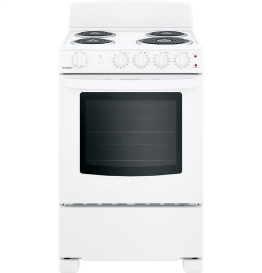 RAS240DMWW - 1A-Ranges Electric White-HOTPOINT - 24" ELECTRIC RANGE | Kunal Kitchens