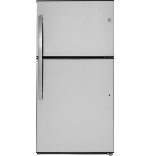 GTE21GSHSS - GE 21.2 cu.ft. Top Freezer Refrigerator Stainless Steel | Kunal Kitchens