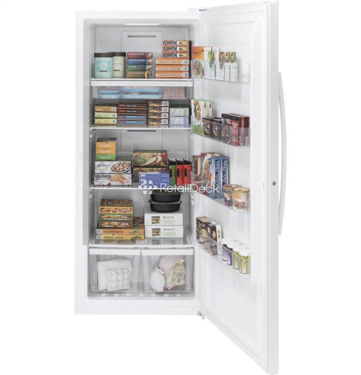 FUF21DLRWW - White NO LH Upright Freezers 21.3 UF Automatic | Kunal Kitchens