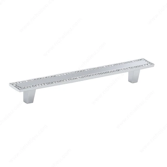 BP373712814001 Modern Metal and Crystal Pull - 3737 | Kunal Kitchens