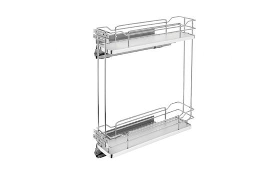 5322-BCSC-5-GR 5" Grey Two-Tier Base Organizer W/Blum Sc For Base Organizer-Steel-Chrome/Grey | Kunal Kitchens