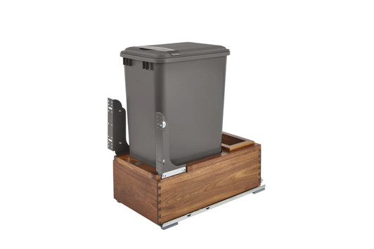 4WC-WN-1550DM1-SC Sgl 50 Qt Walnut Btm Mnt Wc W/ Blum Sc For Waste Container-Wood-Dark Brown | Kunal Kitchens