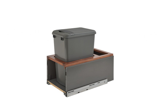 5LB-1230OGWN-113 Sgl 30Qt Orion Gray Legrabox W/Walnut Insert For Waste Container-Wood-Dark Brown | Kunal Kitchens