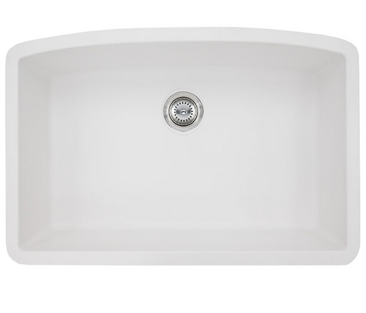 SIN-QTZ-SINBWL-3219-WHT - UNDERMOUNT WHITE QUARTZ SINGLE BOWL 3219 | Kunal Kitchens 