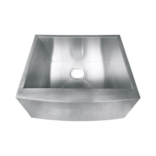 KSF242010S - 24 Apron Front Farmhouse 16 Gauge Stainless Steel Single Bowl Kitchen Sink Overall: 24 X 20-1/2 Bowl Size: 22 X 16 Depth: 10 | Kunal Kitchens 