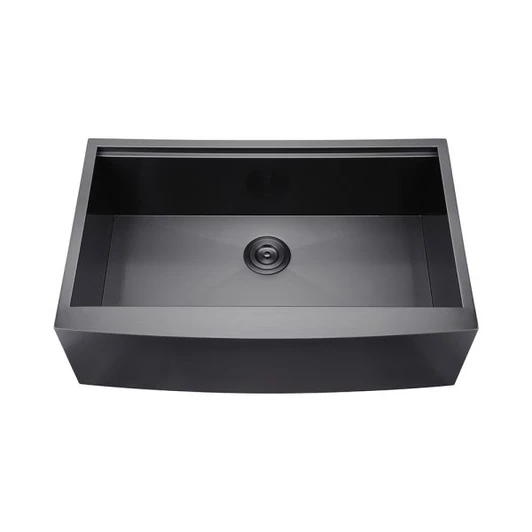 WSF 332110MB - Apron Work Station Sink Overall: 33 X 21 X 10 Bowl Size: 31 X 16 Finish: Matte Black All Accessories Included | Kunal Kitchens 