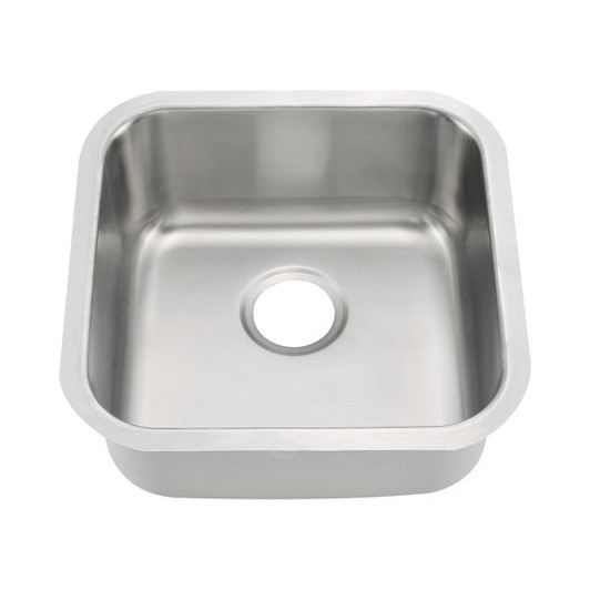 KSU18188 - 18 Square Undermount Stainless Steel Single Bowl Kitchen Sink Overall: 18 X 18 X 8 Bowl Size: 16 X 16 18 Gauge | Kunal Kitchens 