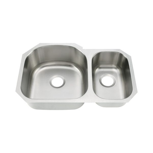 KSU372197 - 37 Undermount Stainless Steel Double Bowl Kitchen Sink Overall: 37-3/8 X 20-7/8 Depth: 9/7 Big Bowl: 21-1/4 X 18-7/8 Small Bowl: 13 X 16-1/2 | Kunal Kitchens 