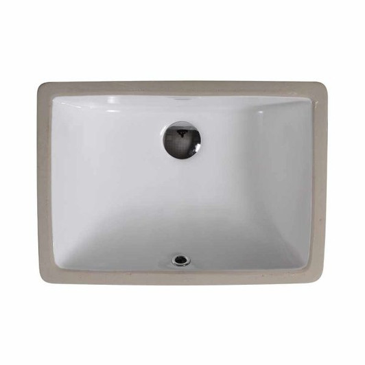 LVU1611B - 16 X 11 Rectangular Undermount Ceramic Bathroom Sink With Overflow Drain  Lvu1611 Overall: 18 X 13 X 7 Bowl: 16 X 11 | Kunal Kitchens 