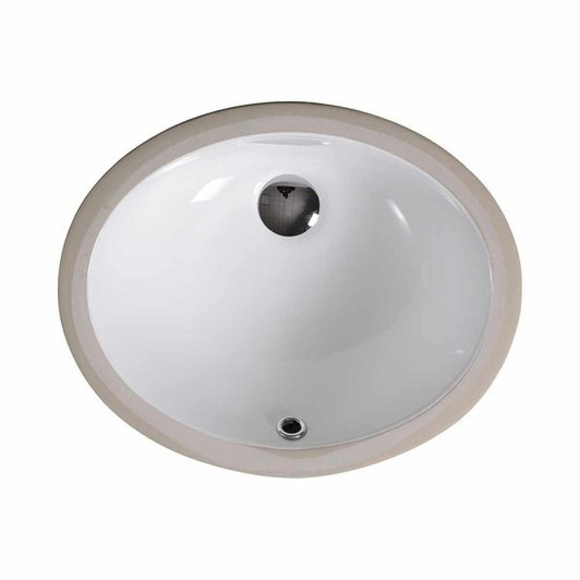 LVU1512W - 15 X 12 Oval Undermount Ceramic Bathroom Sink With Overflow Drain  Lvu1512 Overall: 17 X 14 X 7 Bowl Size: 15 X 12 | Kunal Kitchens 