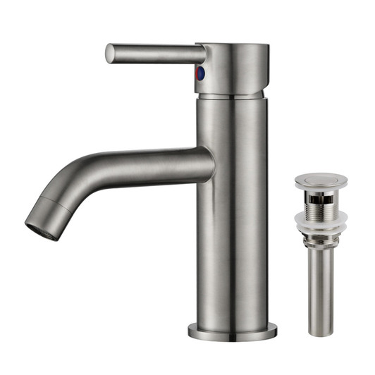 KSB1109BN - Single Handle Bathroom Sink Faucet with Pop Up Drain  KSB1109 - Brushed Nickel Finish | Kunal Kitchens