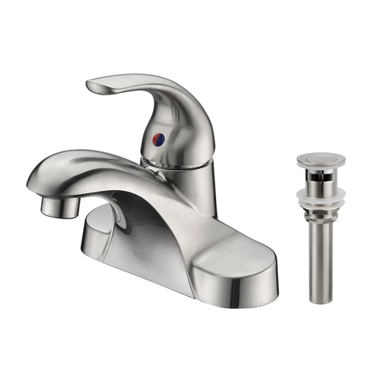 KSB4131BN - 4 Single Handle Bathroom Sink Faucet with Pop Up Drain  KSB4131 - Brushed Nickel Finish | Kunal Kitchens
