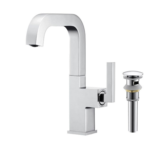 KSB1142C - Single Handle Bathroom Sink Faucet with Pop Up Drain  KSB1142 - Polished Chrome Finish | Kunal Kitchens