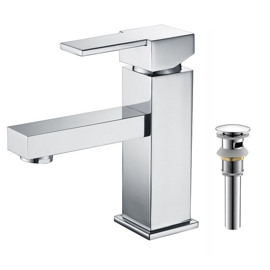 KSB1132C - Single Handle Bathroom Sink Faucet with Pop Up Drain  KSB1132 - Polished Chrome Finish | Kunal Kitchens