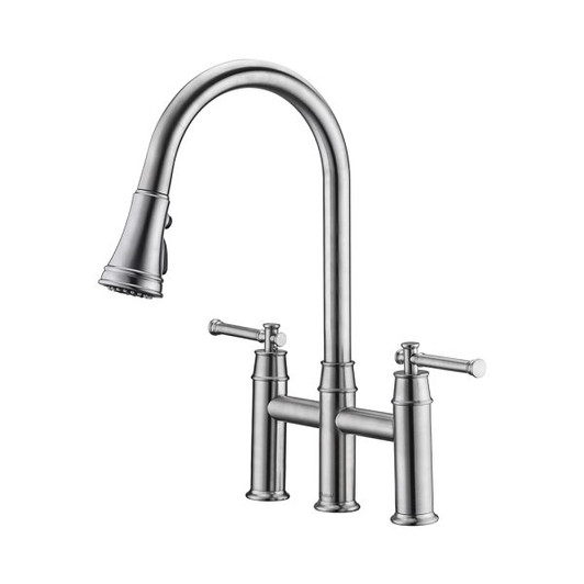 KSK8239BN - 8 Double Handle Kitchen Faucet  KSK8239 - Brushed Nickel Finish | Kunal Kitchens