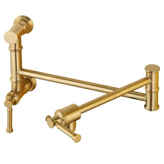 KSPF312SG - Two Handles Pot Filler Faucet  KSPF312 - Satin Gold Finish | Kunal Kitchens